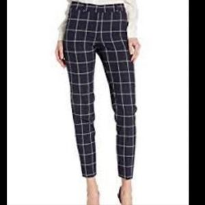 NWT Zac & Rachel Black and Brown Checkered Slim Cuffed Ankle Pants Size 8